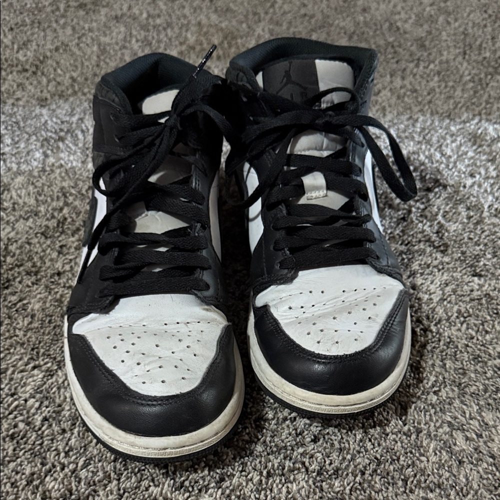 Jordan Black and White Athletic Shoes